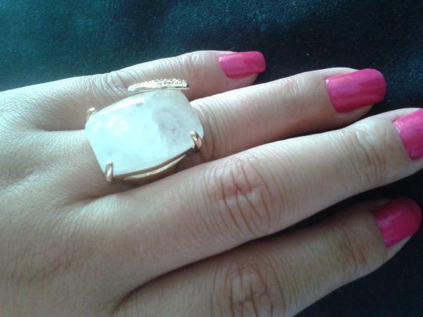 Anel pedra quartzo branco ANR028
