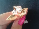 Anel folha com cristal ANR17